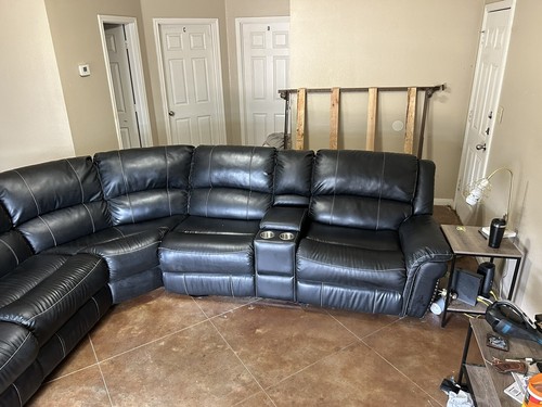 Leather couch used - leather,