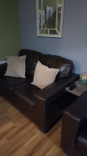Brown leather seater - leather, 3-seater